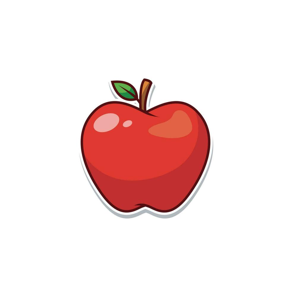 röd äpple frukt, röd äpple vektor logotyp design.