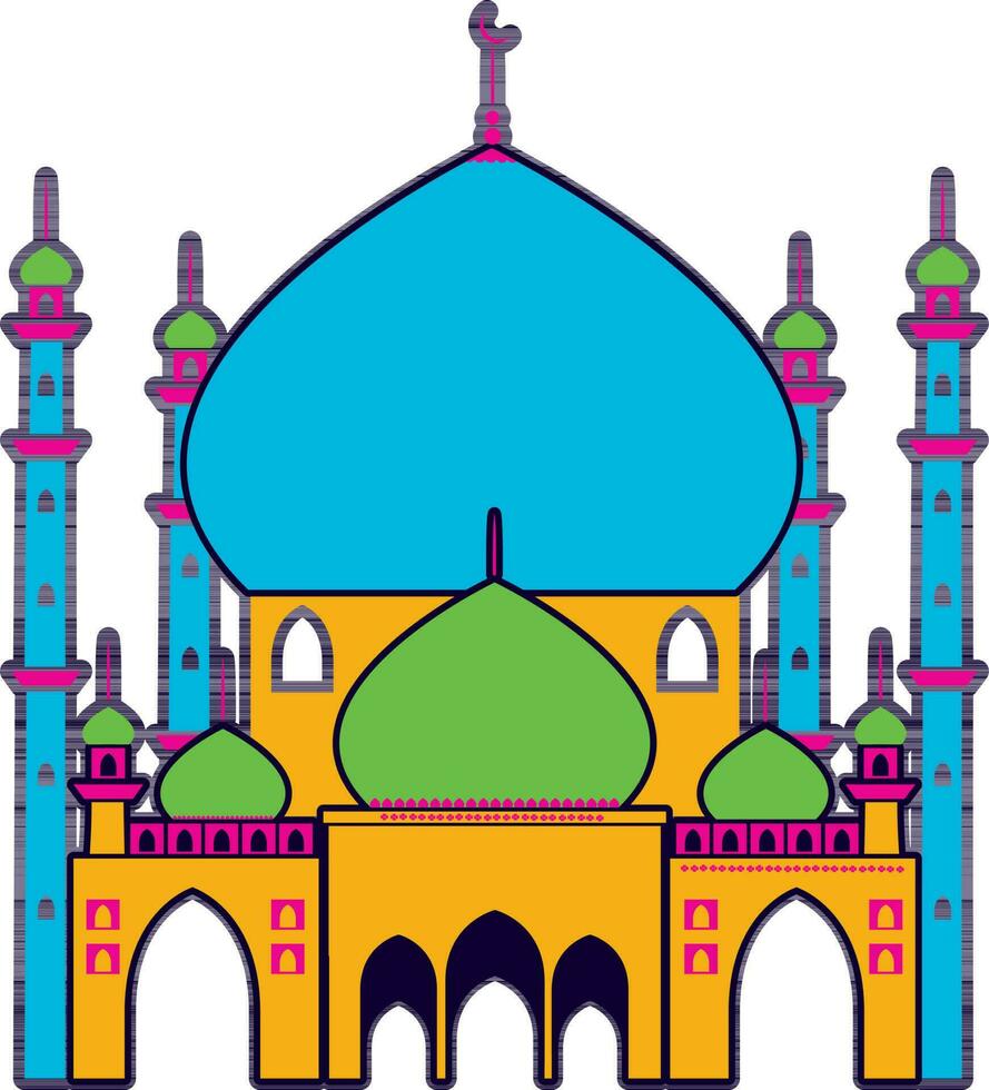 eben Illustration von bunt Moschee. vektor