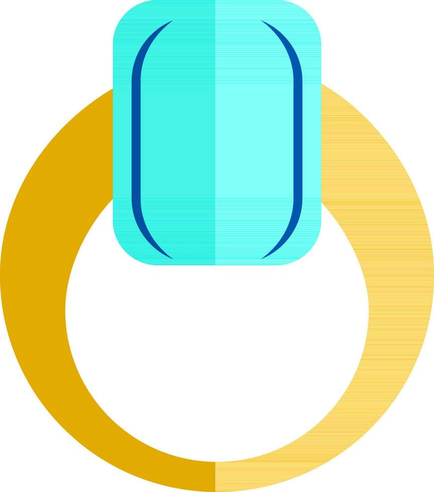 Hälfte Schatten von Stein Ring Symbol zum Luxus Konzept. vektor