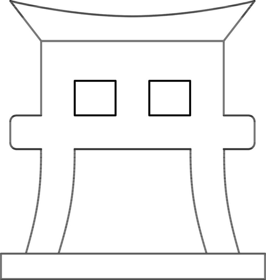 Schintoismus oder torii Tor Symbol im schwarz dünn Linie. vektor