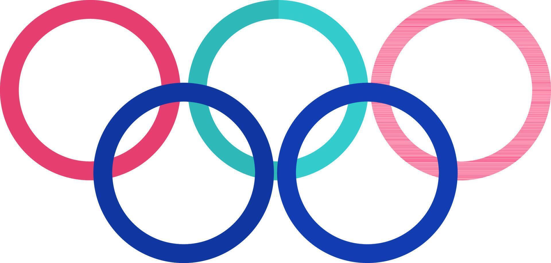 Farbe mit Hälfte Schatten von olympisch Ring Symbol. vektor