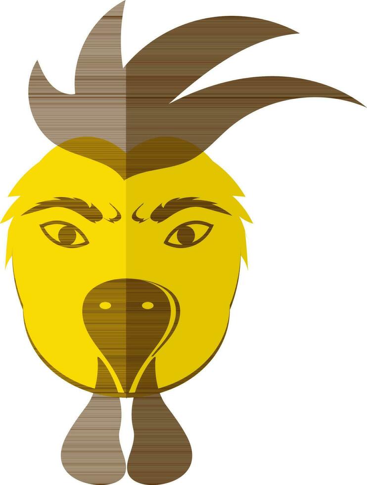 Hälfte Schatten von Hahn Karikatur Gesicht Symbol im Chinesisch Tierkreis. vektor