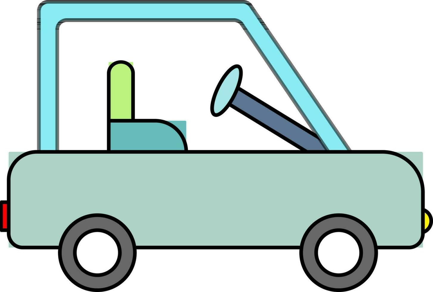 eben Illustration von Golf Wagen. vektor