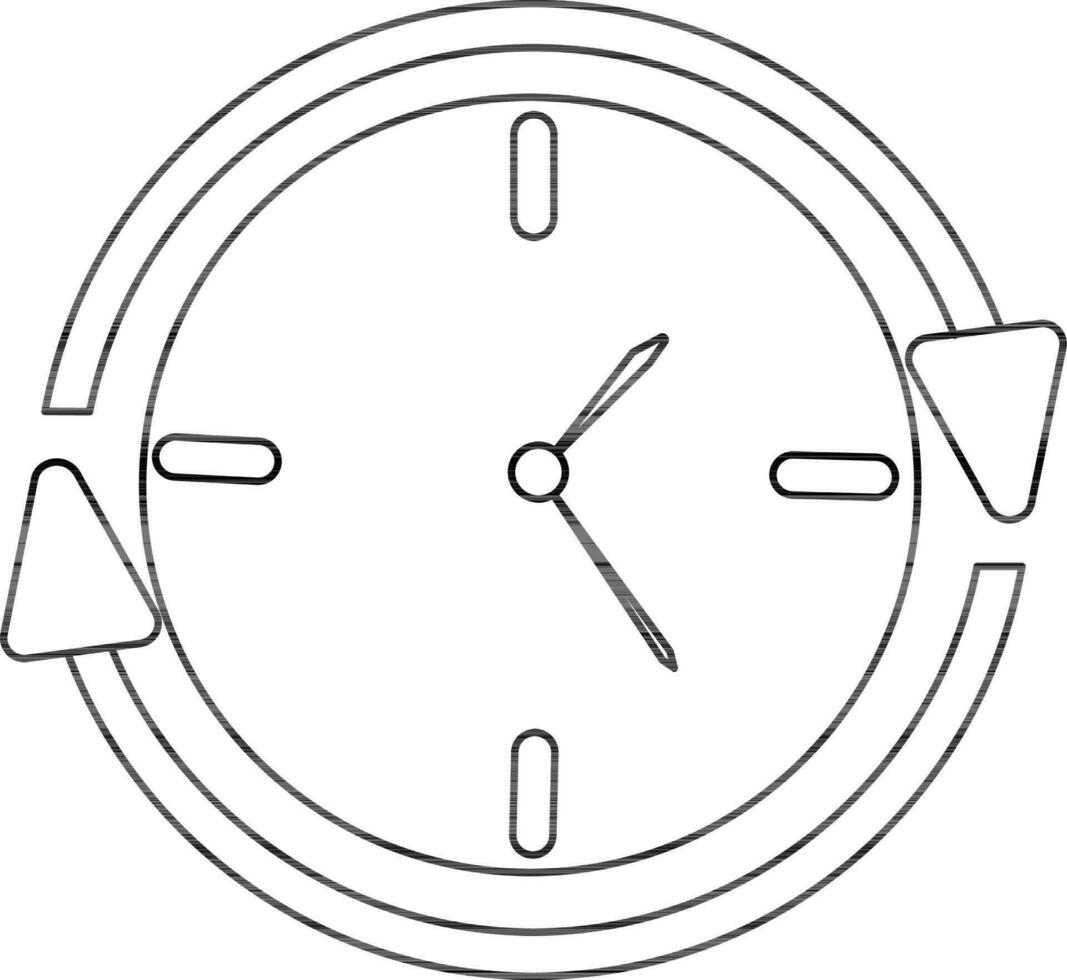 Symbol von Uhr mit kreisförmig Pfeil im Schlaganfall zum Job suchen. vektor