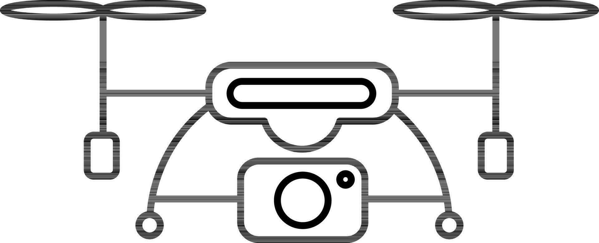 dünn Linie Kunst Drohne Kamera Symbol im eben Stil. vektor