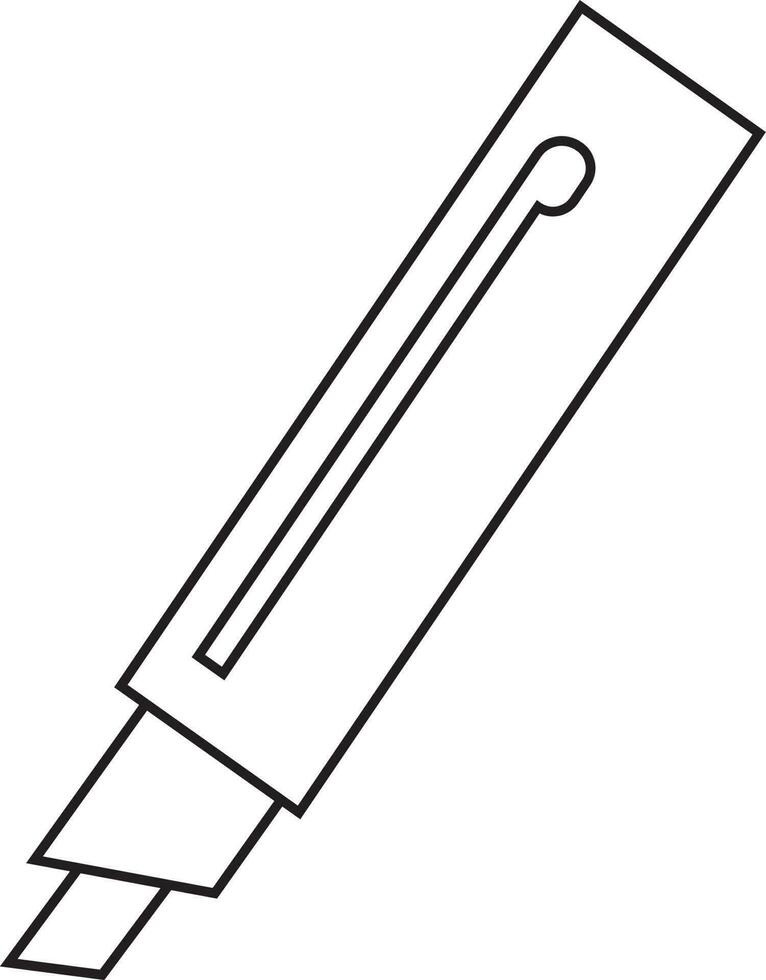 Schlaganfall Stil von Cutter Symbol im isoliert. vektor