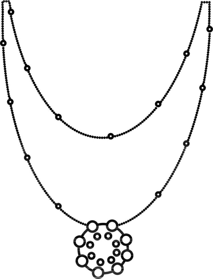 Halskette Symbol im Schlaganfall Stil zum Luxus Konzept. vektor