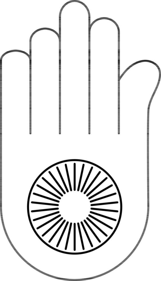 Linie Kunst Jainismus Symbol Symbol. vektor