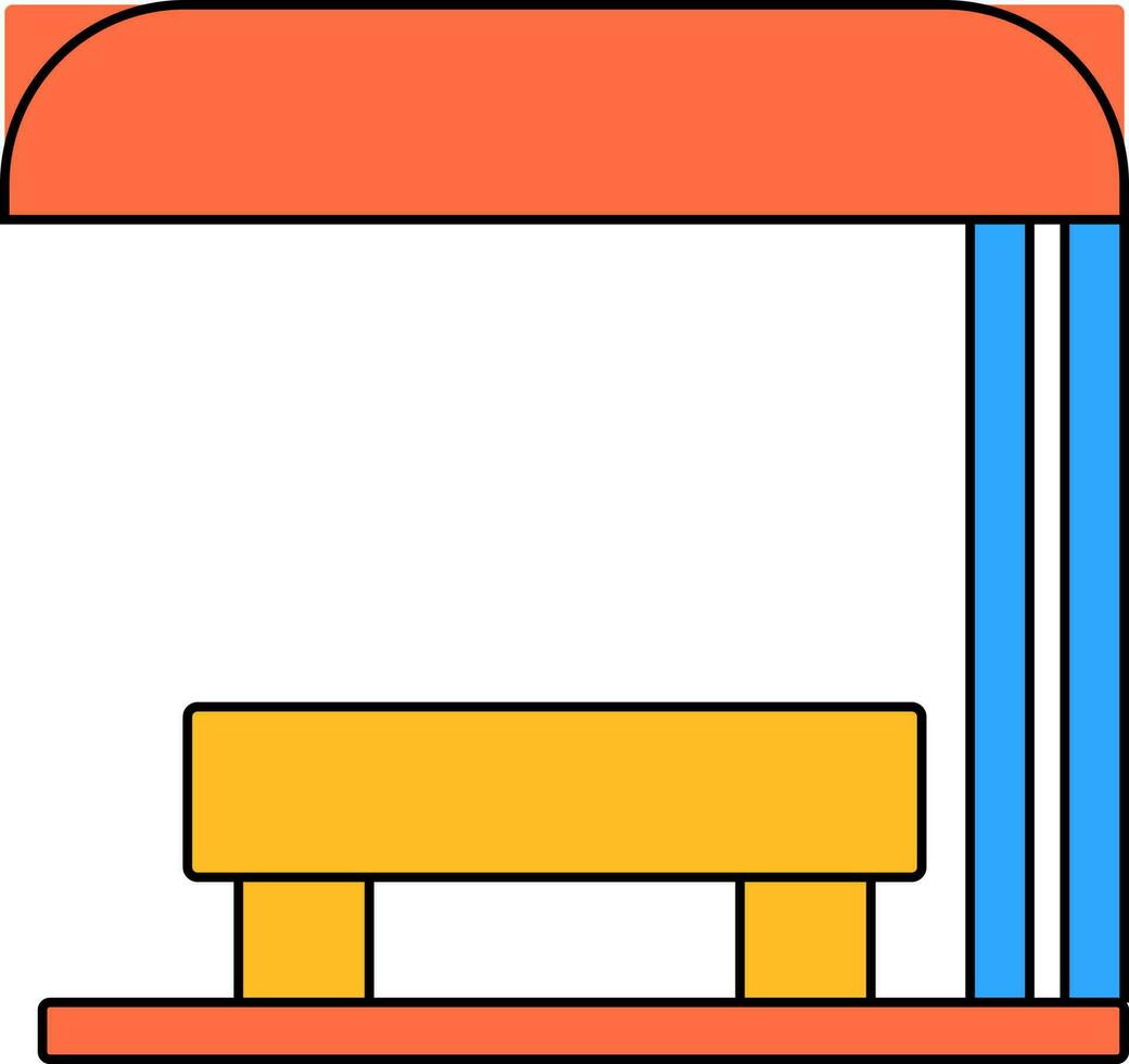 passagerare sittplats på buss station. vektor