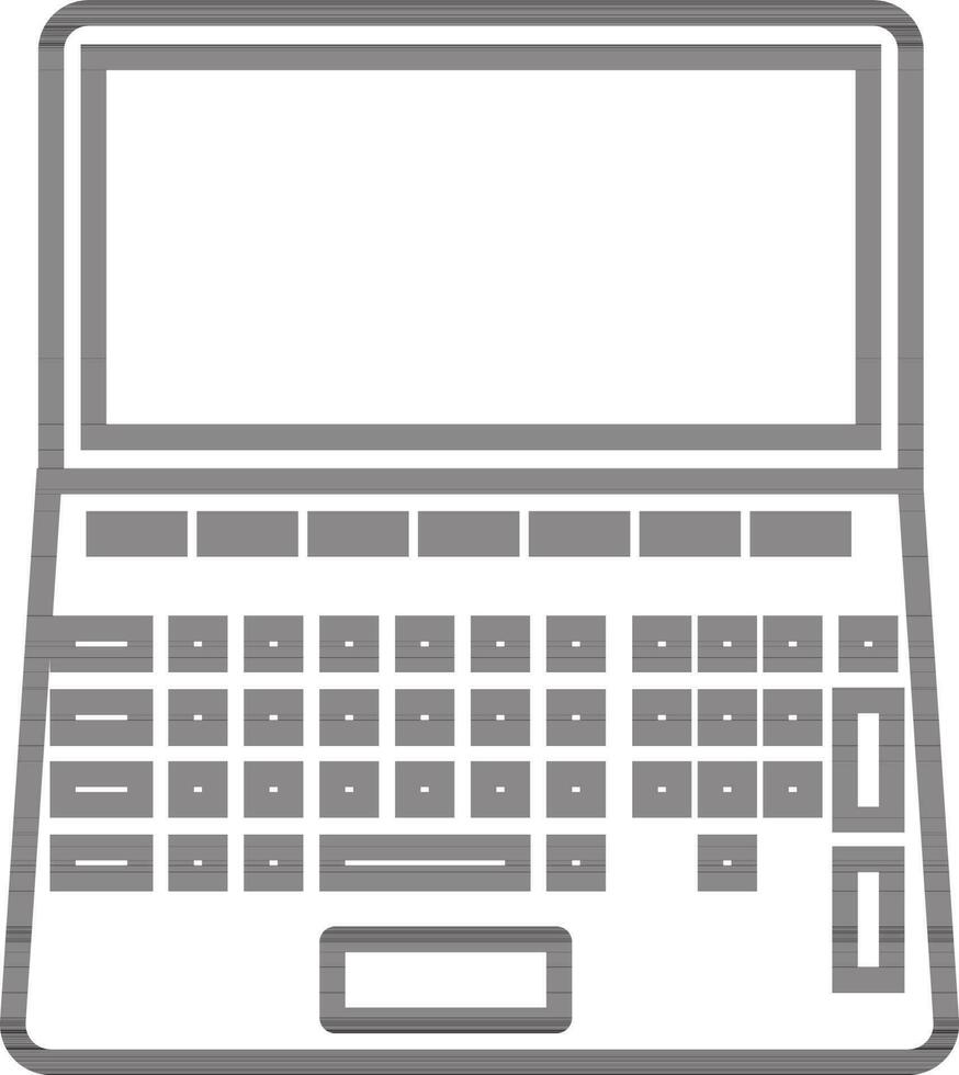 schwarz Linie Kunst Illustration von ein Laptop. vektor