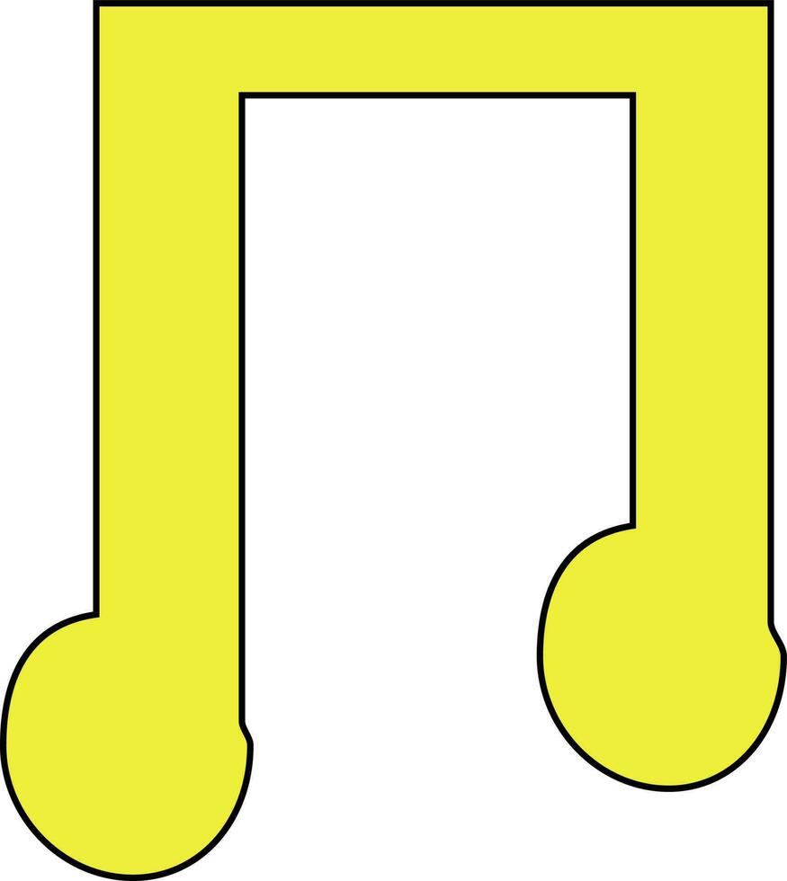 gul musik notera i platt stil. vektor