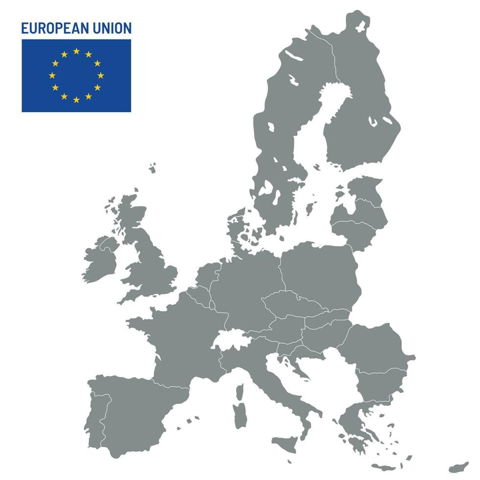europeisk union Karta. eu medlem länder, Europa Land plats resa Kartor vektor illustration