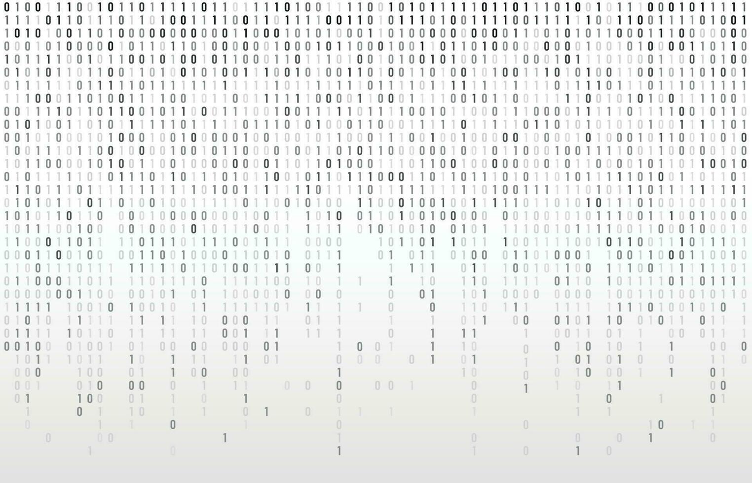 digital binär koda. dator matris data faller tal, kodning typografi och koder ström grå vektor bakgrund illustration