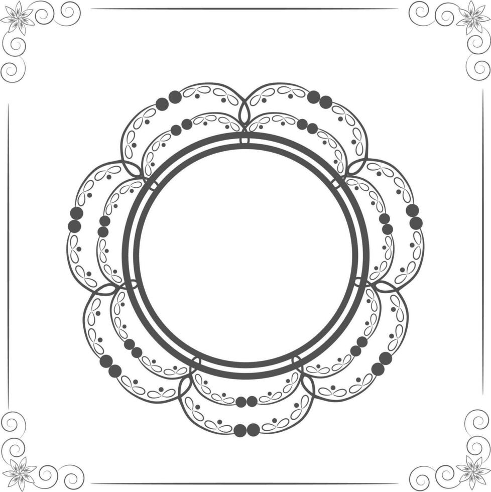 Blumen- Rahmen im Kreis Form. vektor