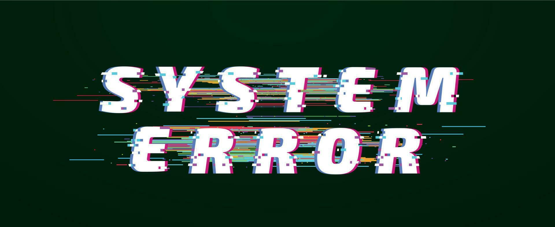 Panne Schriftart. System Error Digital verzerrt glitched Text Vektor