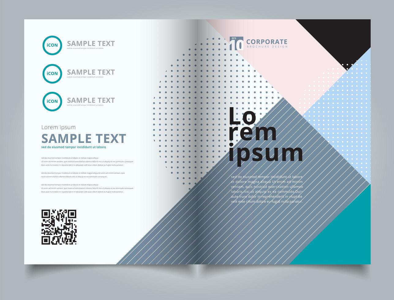 mall layout broschyr geometriska mönster trendiga abstrakt bakgrund. vektor