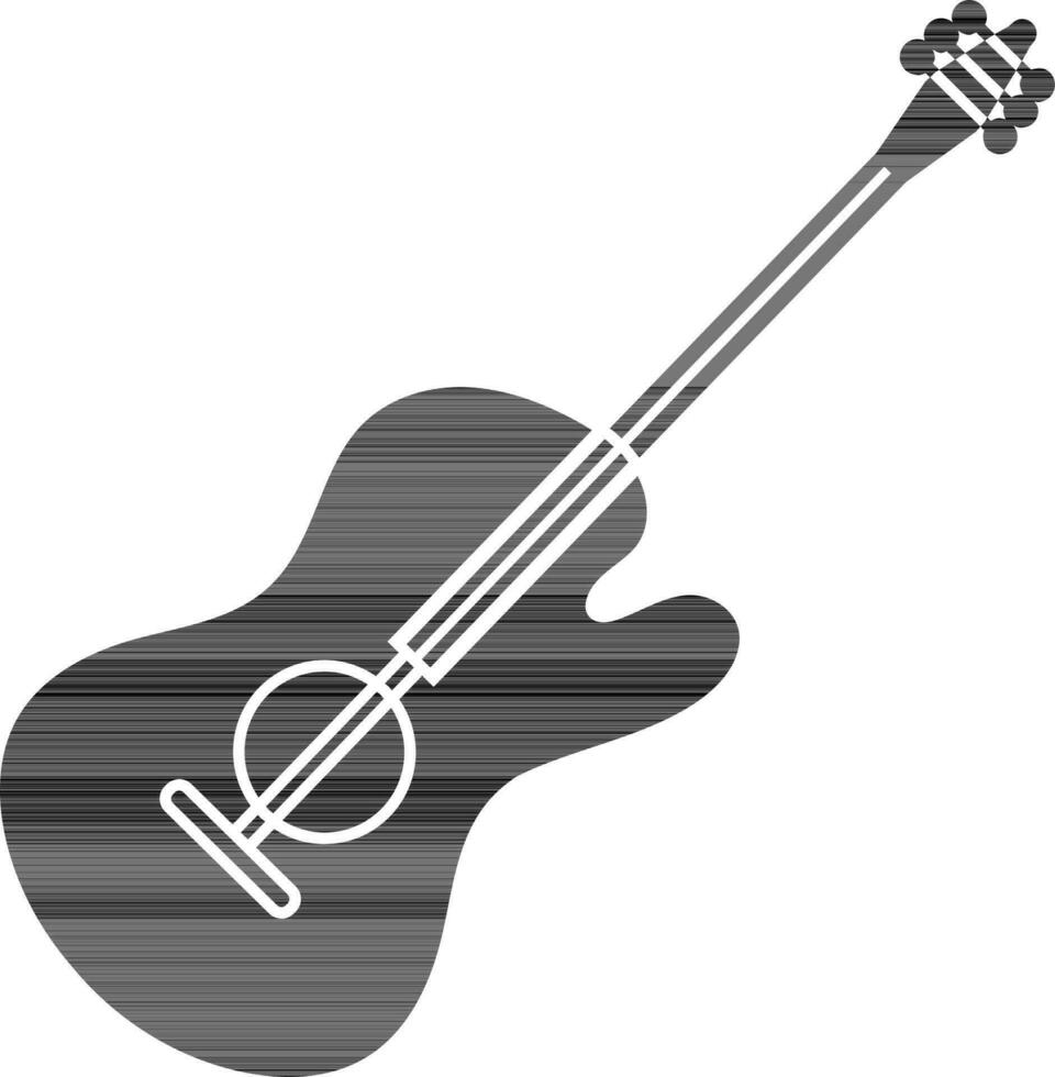 schwarz und Weiß elektrisch Gitarre Instrument. vektor