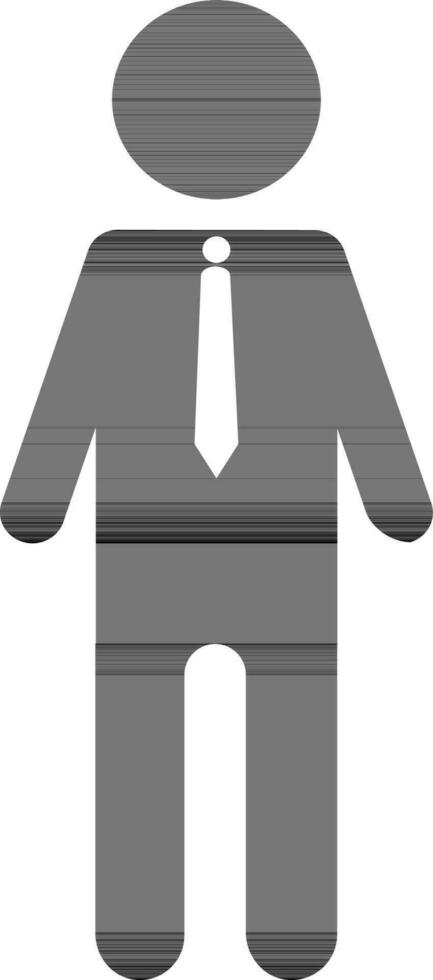 schwarz und Weiß gesichtslos Mann im Anzug. vektor