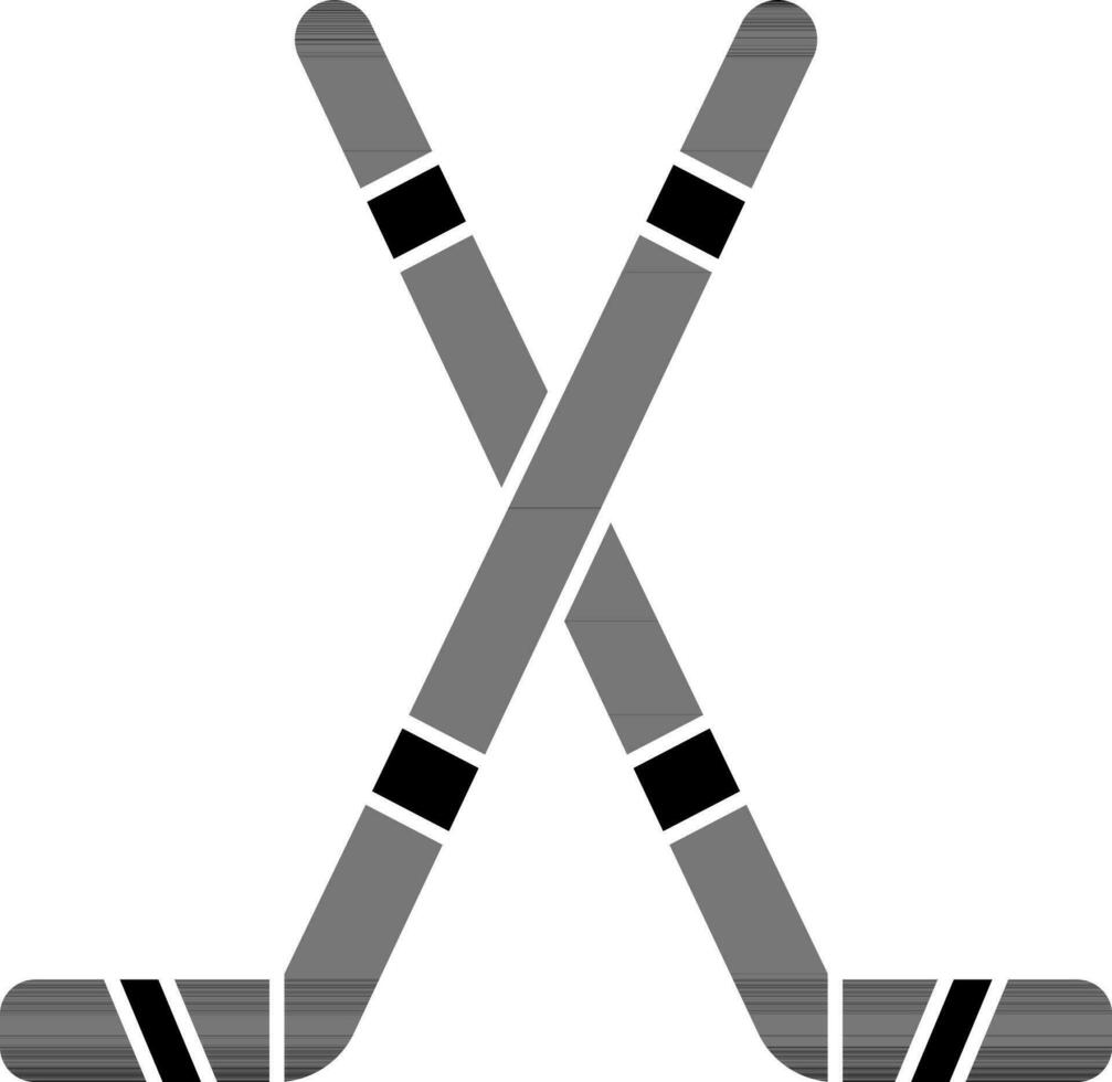 schwarz und Weiß Illustration von Eishockey Stöcke Symbol. vektor