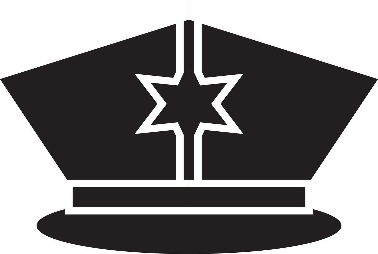 svart och vit polis hatt med stjärna bricka. vektor