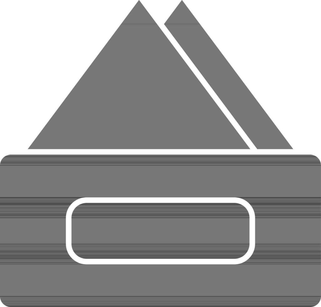 svart och vit illustration av vävnad papper ikon. vektor