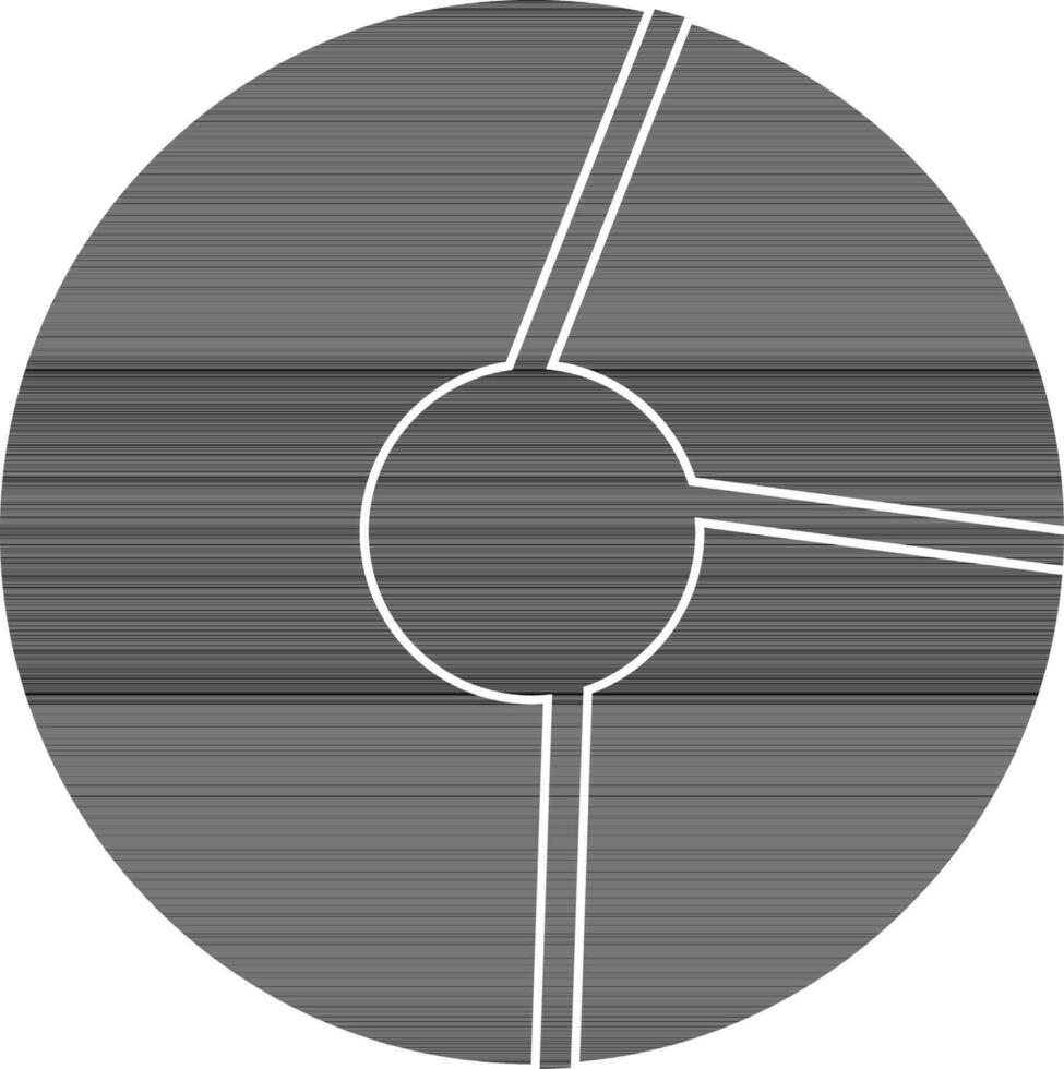 schwarz und Weiß Kuchen Diagramm im eben Stil. vektor