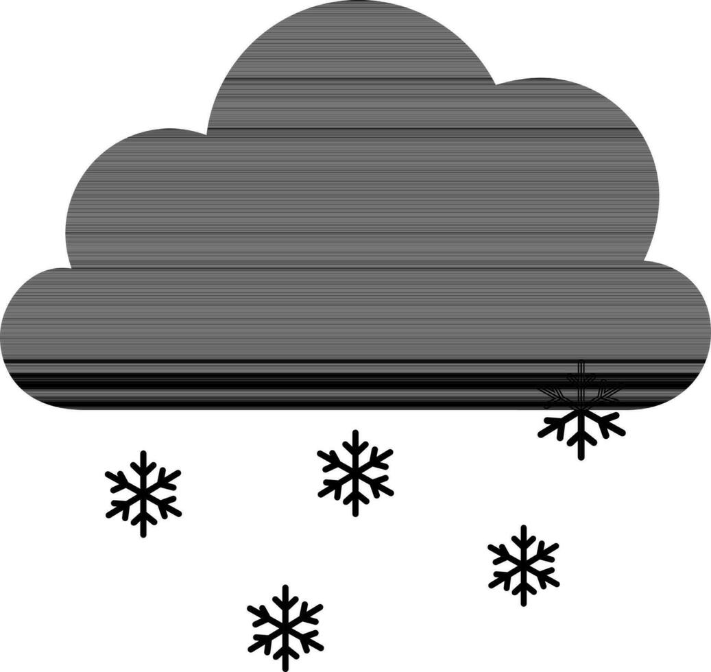 snöfall eller vinter- väder ikon i svart och vit Färg. vektor