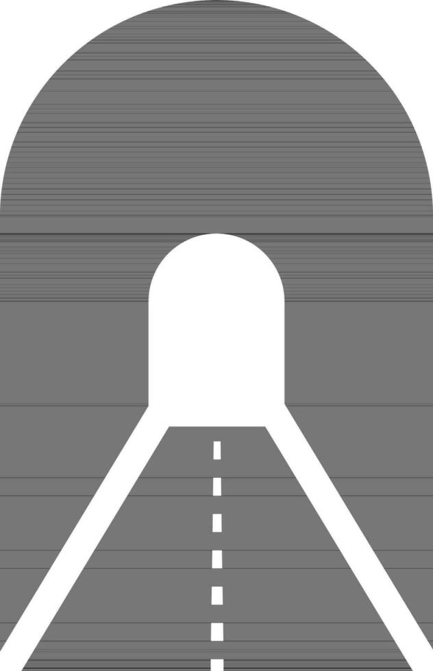 Tunnel mit Straße im schwarz und Weiß Farbe. vektor