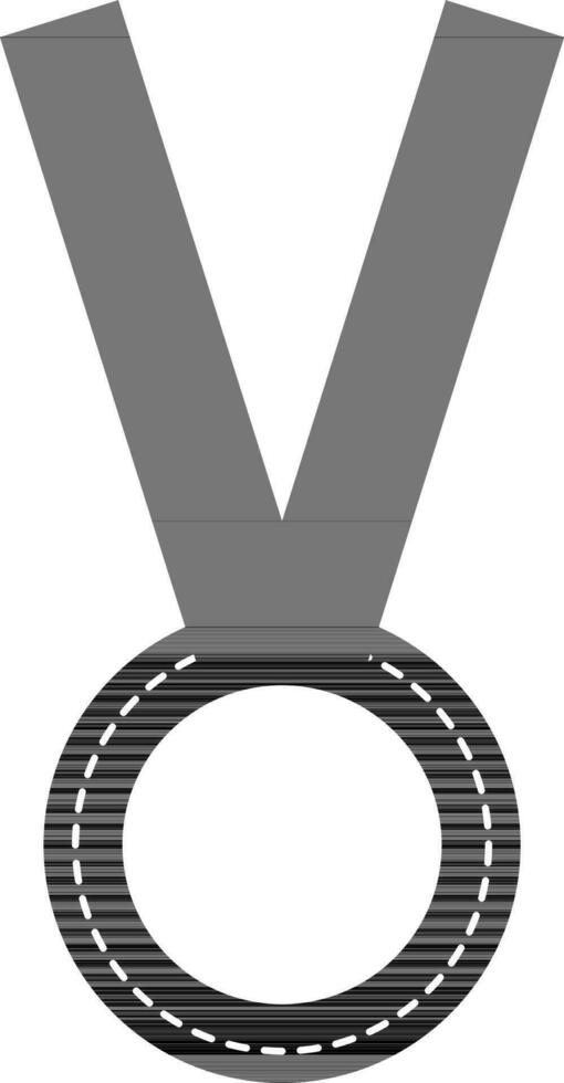 svart och vit medalj i platt stil. vektor
