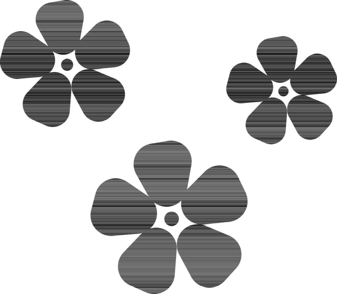 schwarz und Weiß Symbol von Blumen im eben Stil, Natur Konzept. vektor