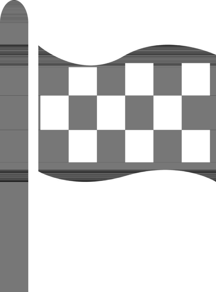 schwarz und Weiß Rennen Flagge im eben Stil. vektor