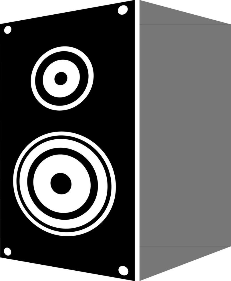 svart och vit ljud högtalare i platt stil. vektor