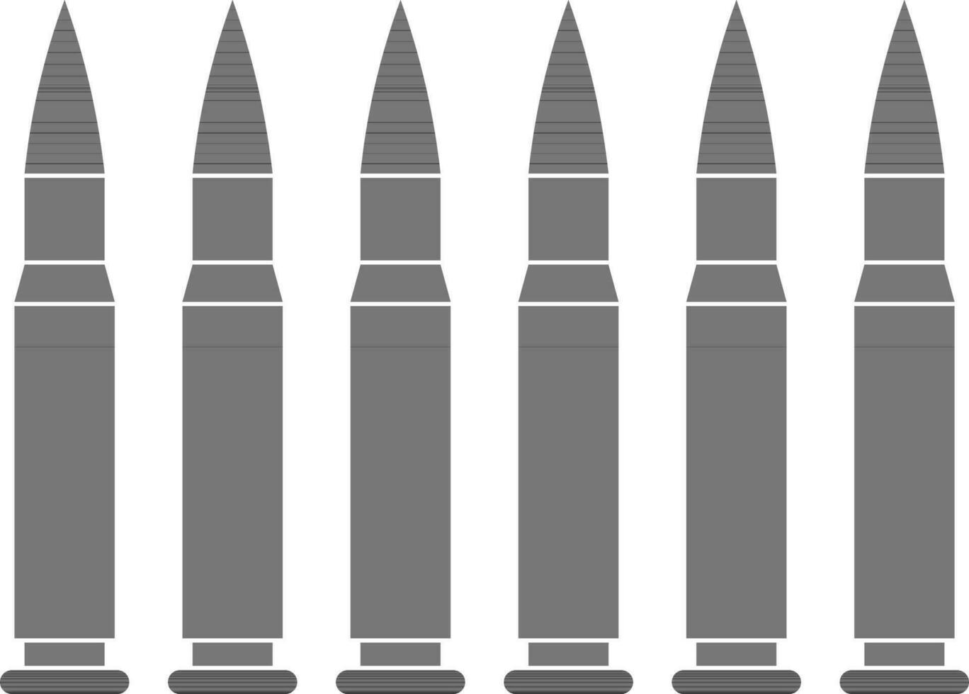 svart och vit missiler i platt stil. vektor