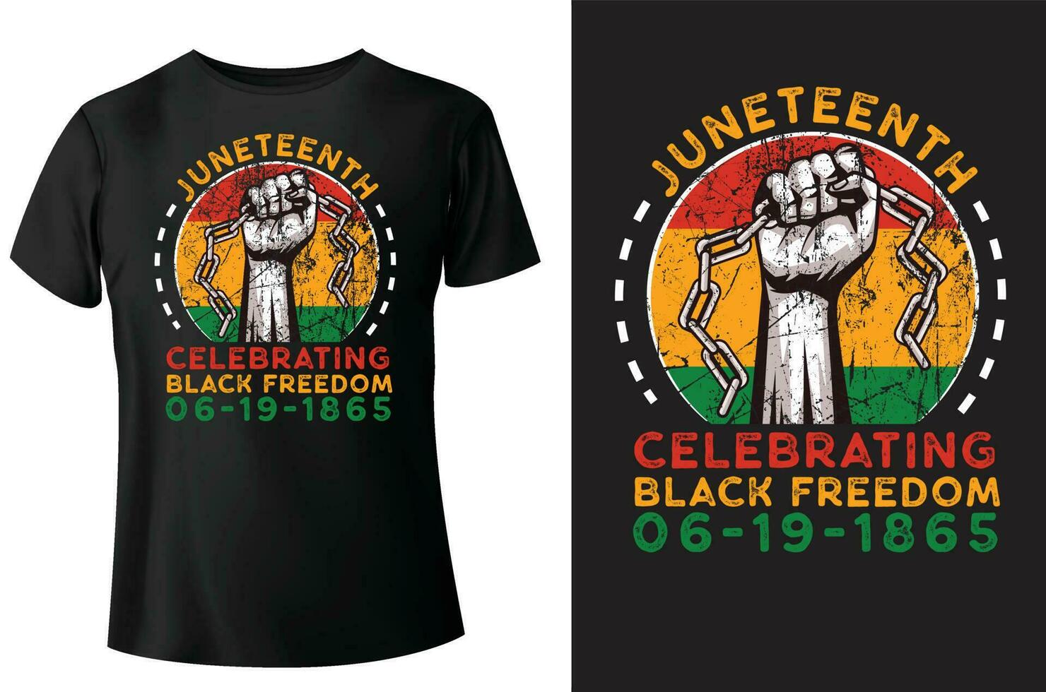 juni fira svart frihet 1965 t-shirt design och vektor illustration