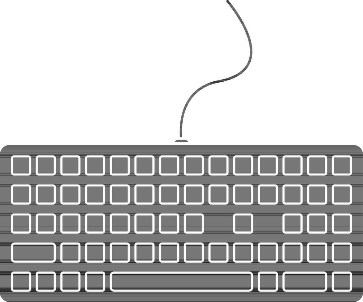 tangentbord illustration i svart och vit Färg. vektor