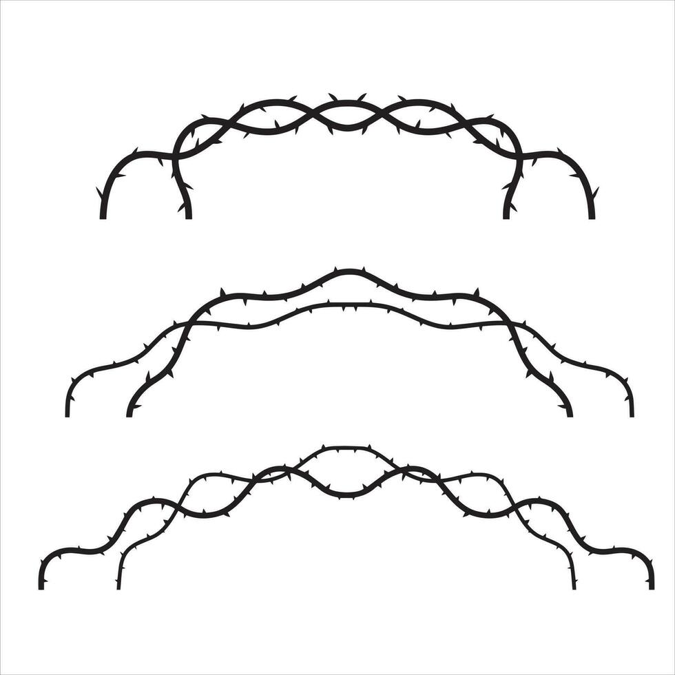 Dorn Ast oder Ranke. Element von tätowieren mit Spitze. natürlich verflochten Muster. schwarz Illustration isoliert auf Weiß vektor