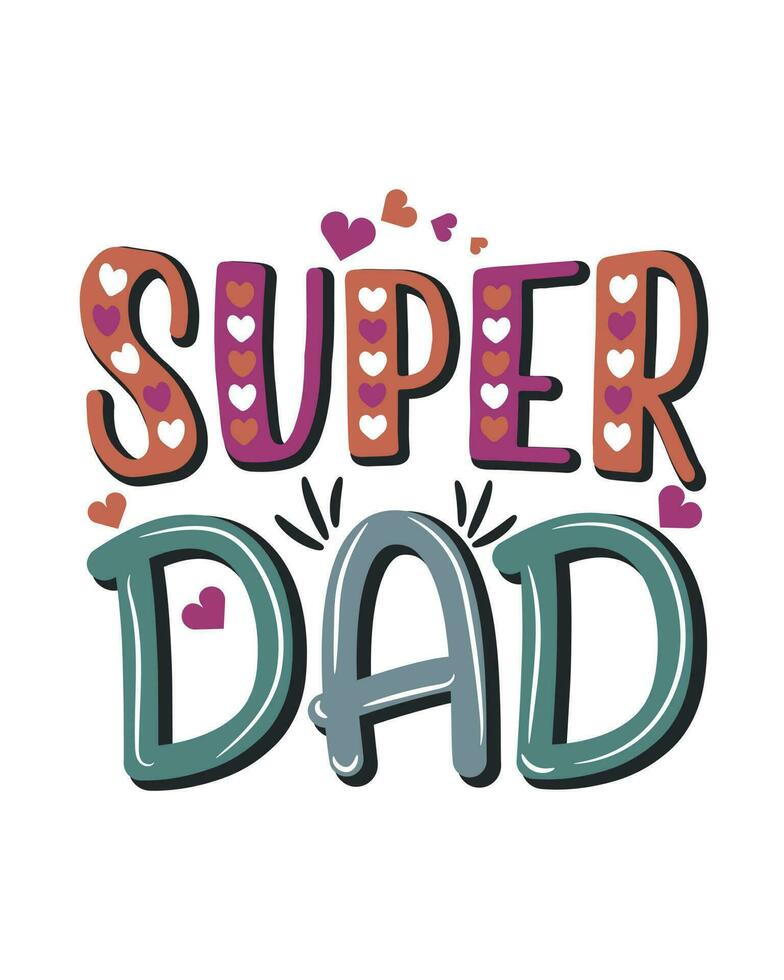 super pappa fäder dag t-shirt vektor