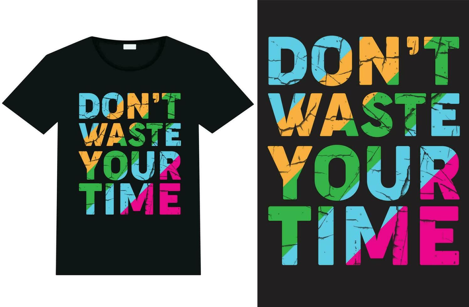 inte avfall din tid typografi t skjorta design vektor