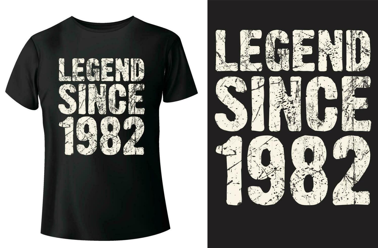 Legende seit 1982 Typografie T-Shirt Design und Vektorvorlage vektor