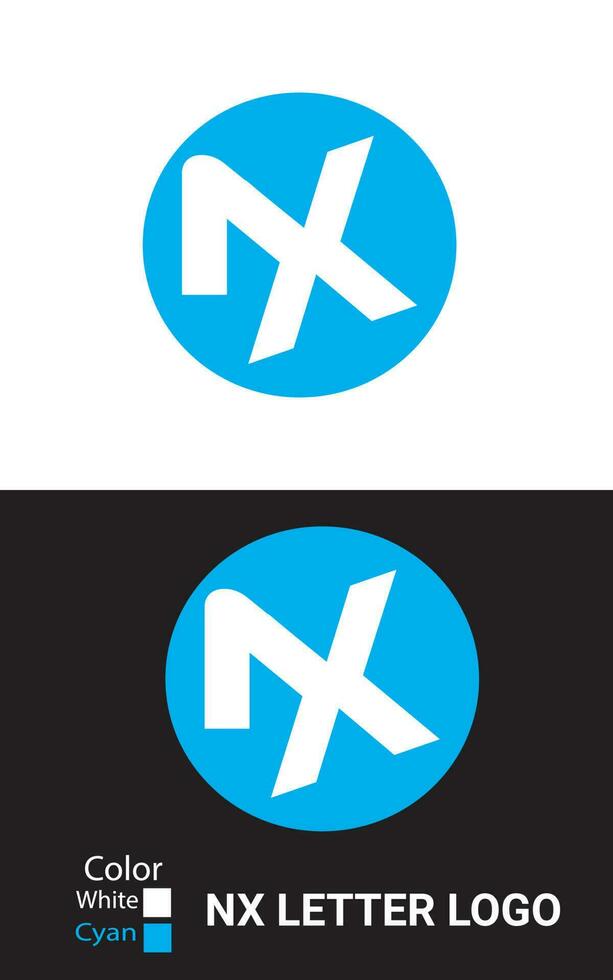 nx brev logotyp design och vektor mall