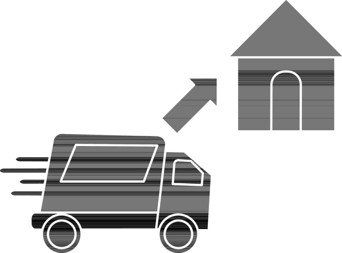 Lieferung LKW im Vorderseite von heim. vektor