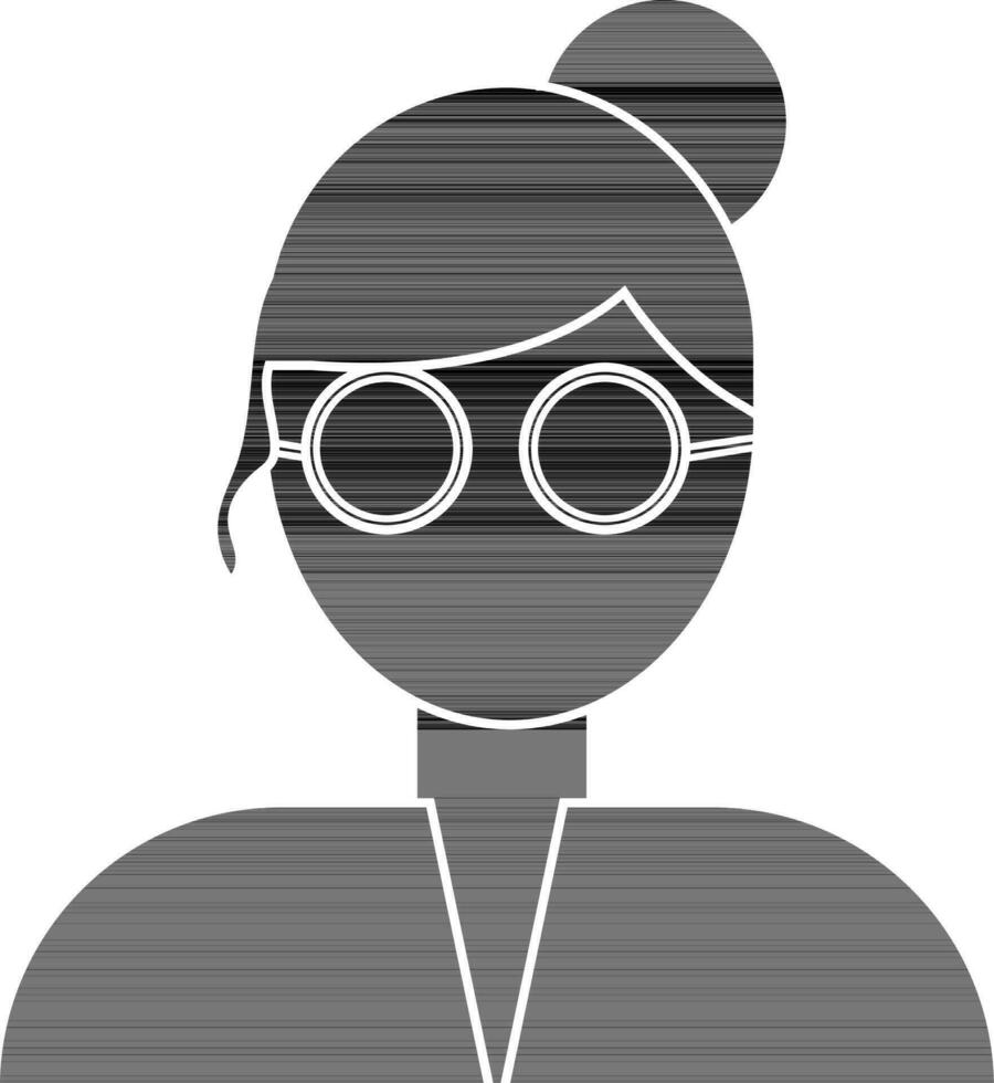 Charakter von Frau tragen Brille. vektor
