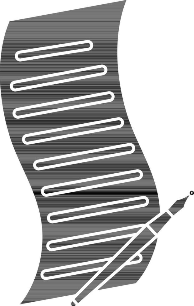 papper med penna i svart och vit Färg. vektor