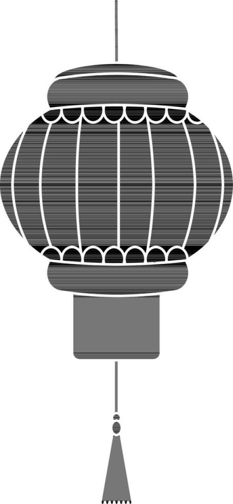 kinesisk ny år lampa i svart och vit Färg. vektor