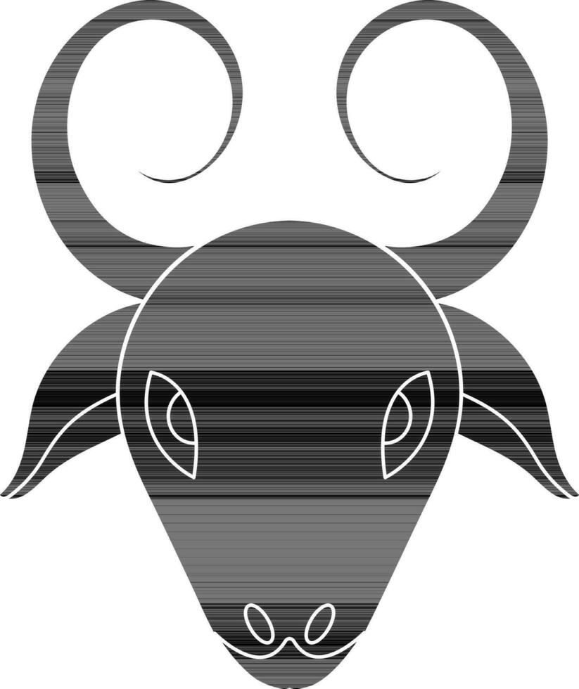 Gesicht von Stier im schwarz und Weiß Farbe. vektor