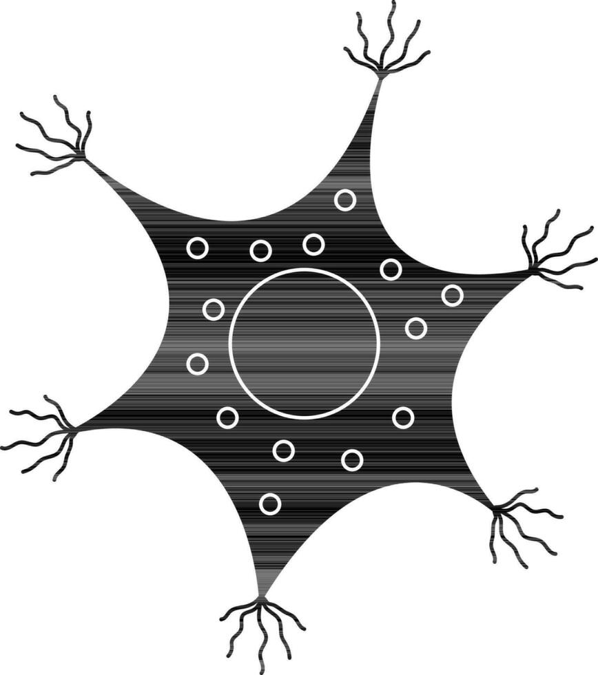 svart och vit nervcell i platt stil. vektor