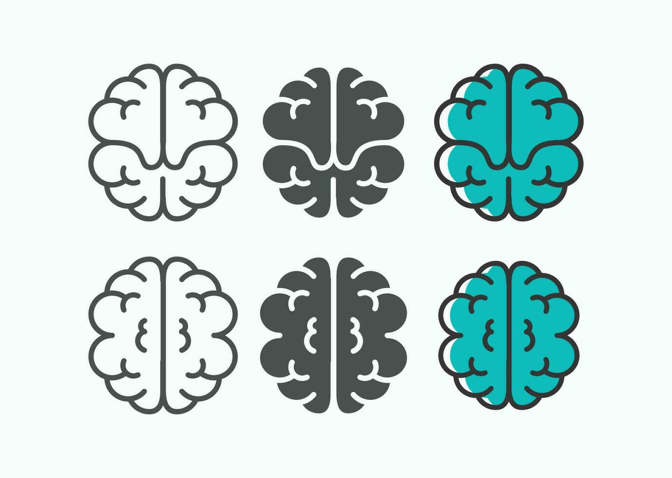 einfach Gehirn Symbol eben Design geeignet zum Symbol, Zeichen, und markieren. Vektor Illustration