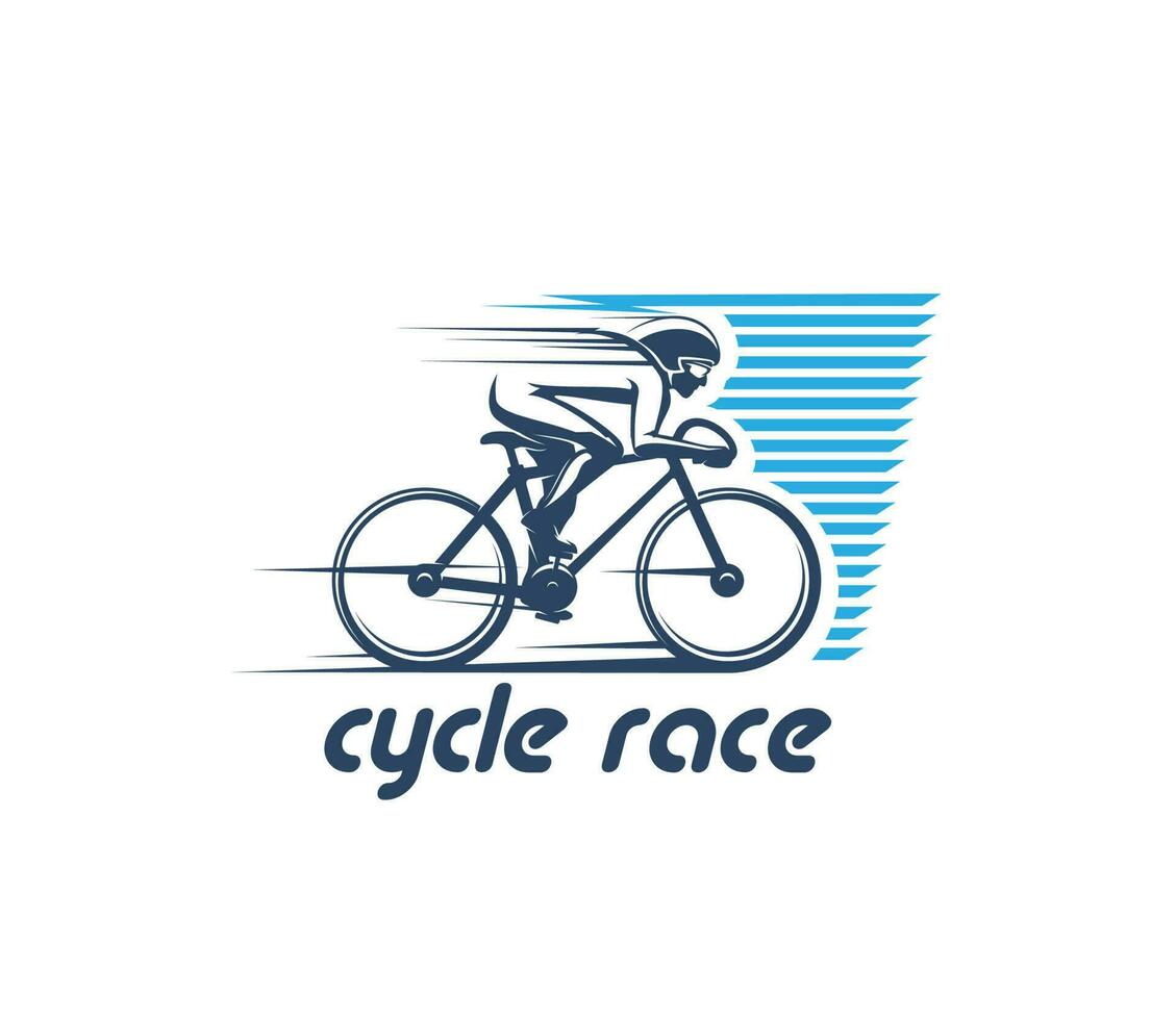 cykel cyklist ikon, cykel cykling lopp, triathlon vektor