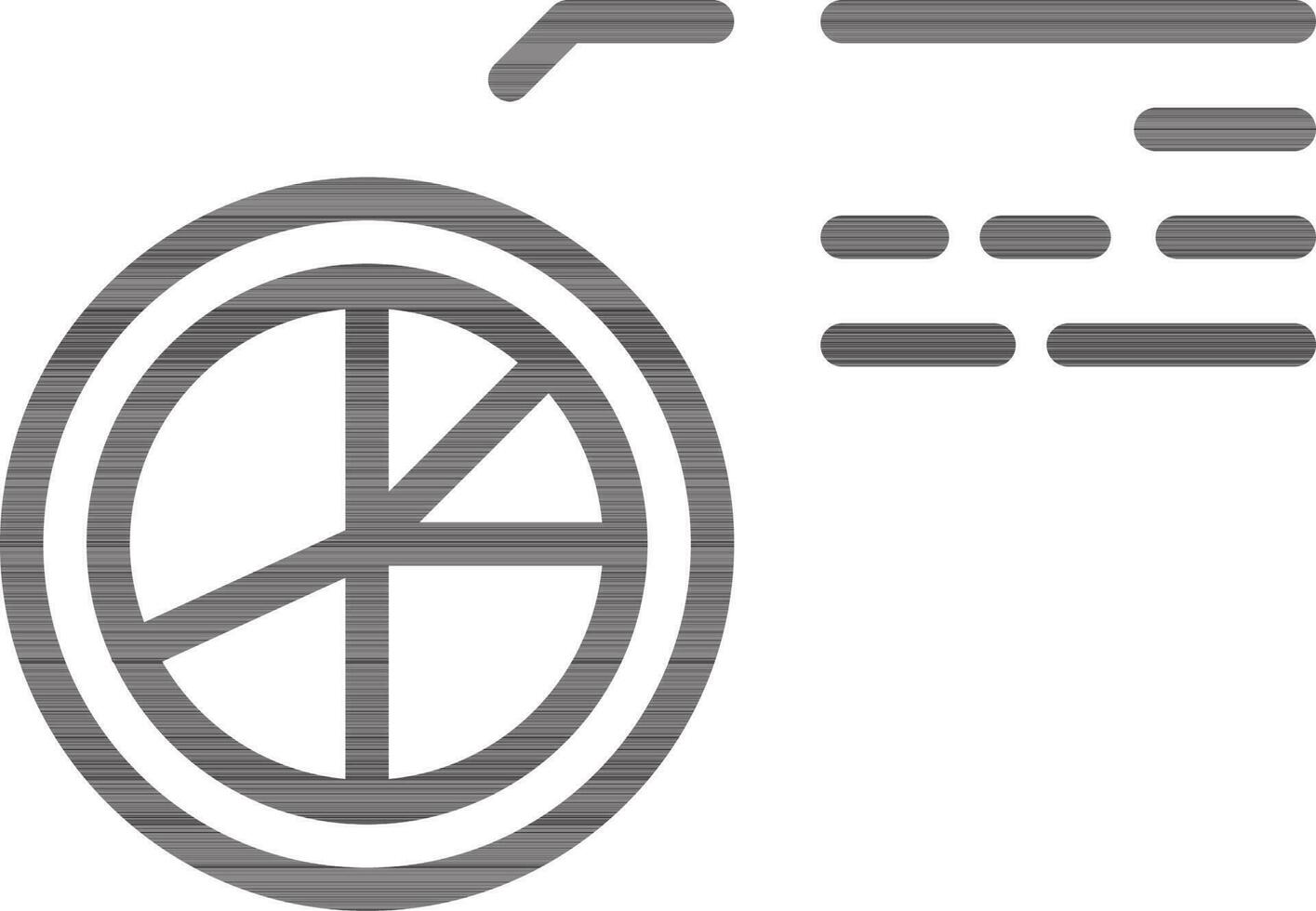 svart översikt paj Diagram ikon i platt stil. vektor