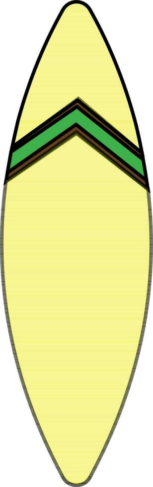 grön och gul surfingbräda i platt stil. vektor